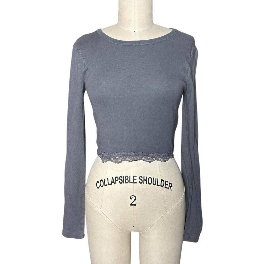 Topshop Women's Grey Crop-top